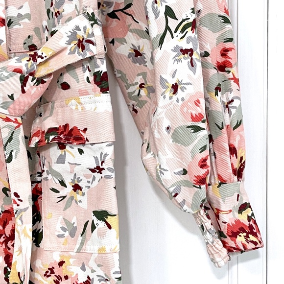NWT Anthropologie x Mare Mare Pink Floral Mini Puff Sleeve Shirtdress Womens S - Picture 6 of 9
